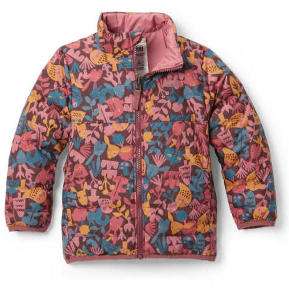 REI Girls Reversible Jacket, Size 3T, 80% Down - Picture 1 of 12